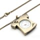 DEFFRUN Vintage Bronze Lovely T-shirt Design Necklace Pocket Watch