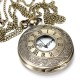 DEFFRUN Vintage Roma Steampunk Quartz Pendant Necklace Women Pocket Watch