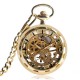 Deffrun Gold Case Gift Hand-winding Mechanical Watch Without Cover Pocket Watch