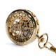 Deffrun Gold Case Gift Hand-winding Mechanical Watch Without Cover Pocket Watch