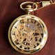 Deffrun Gold Case Gift Hand-winding Mechanical Watch Without Cover Pocket Watch