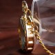Deffrun Gold Case Gift Hand-winding Mechanical Watch Without Cover Pocket Watch Deffrun Gold Case Gift Hand-winding Mechanical Watch Without Cover Pocket Watch