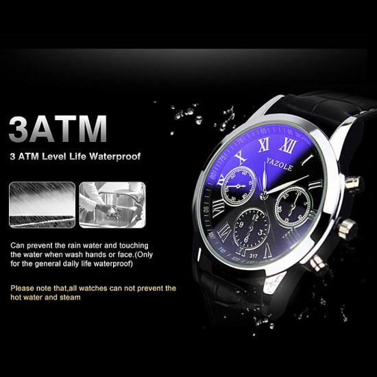 317 Men Watch Luxury Business Male Clock Quartz-Wrist Watch Leisure Fashion Leather