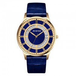 ANANKE Casual Style Date Display Men Watch Genuine Leather Strap Quartz Watches