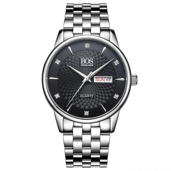 ANGELA BOS 8011 Business Style Men Watch Calendar Rhinestones Quartz Wrist Watch ANGELA BOS 8011 Business Style Men Watch Calendar Rhinestones Quartz Wrist Watch