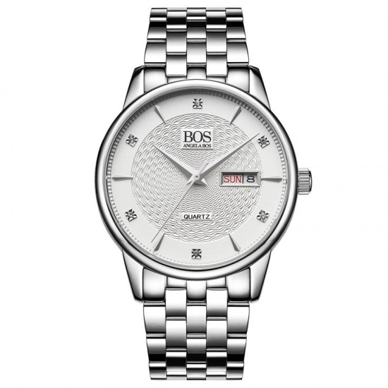 ANGELA BOS 8011 Business Style Men Watch Calendar Rhinestones Quartz Wrist Watch ANGELA BOS 8011 Business Style Men Watch Calendar Rhinestones Quartz Wrist Watch