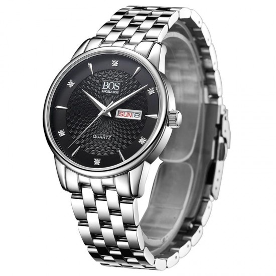 ANGELA BOS 8011 Business Style Men Watch Calendar Rhinestones Quartz Wrist Watch ANGELA BOS 8011 Business Style Men Watch Calendar Rhinestones Quartz Wrist Watch