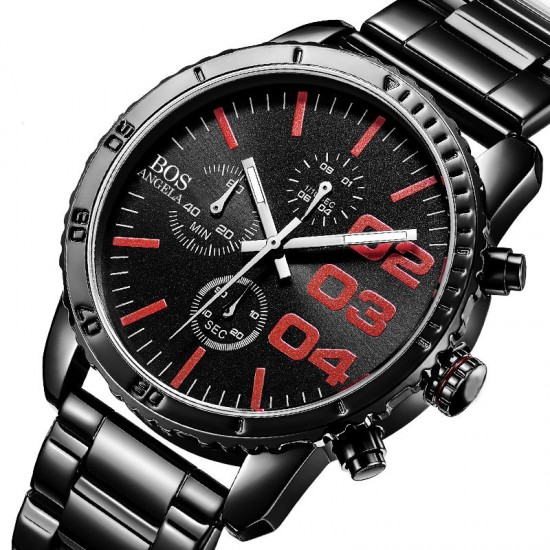 ANGELA BOS 8013G Men Watch Luxury Timer Stainless Steel Strap Male Quartz Wrist Watch ANGELA BOS 8013G Men Watch Luxury Timer Stainless Steel Strap Male Quartz Wrist Watch
