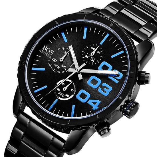 ANGELA BOS 8013G Men Watch Luxury Timer Stainless Steel Strap Male Quartz Wrist Watch ANGELA BOS 8013G Men Watch Luxury Timer Stainless Steel Strap Male Quartz Wrist Watch