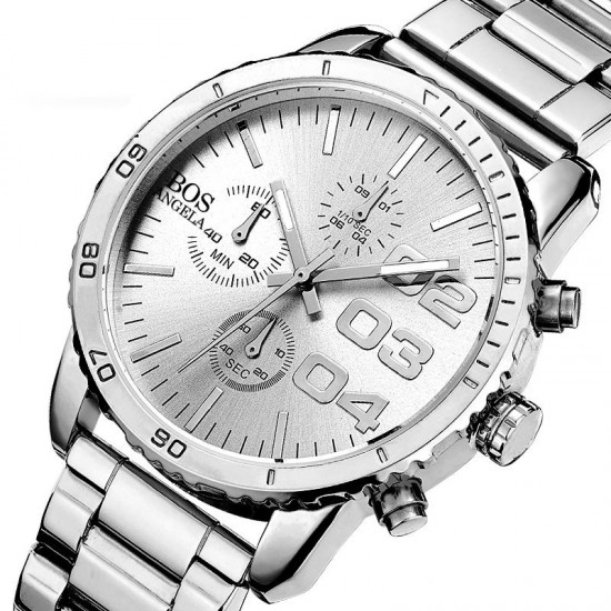 ANGELA BOS 8013G Men Watch Luxury Timer Stainless Steel Strap Male Quartz Wrist Watch ANGELA BOS 8013G Men Watch Luxury Timer Stainless Steel Strap Male Quartz Wrist Watch
