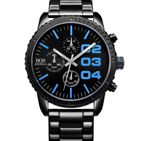 ANGELA BOS 8013G Men Watch Luxury Timer Stainless Steel Strap Male Quartz Wrist Watch ANGELA BOS 8013G Men Watch Luxury Timer Stainless Steel Strap Male Quartz Wrist Watch