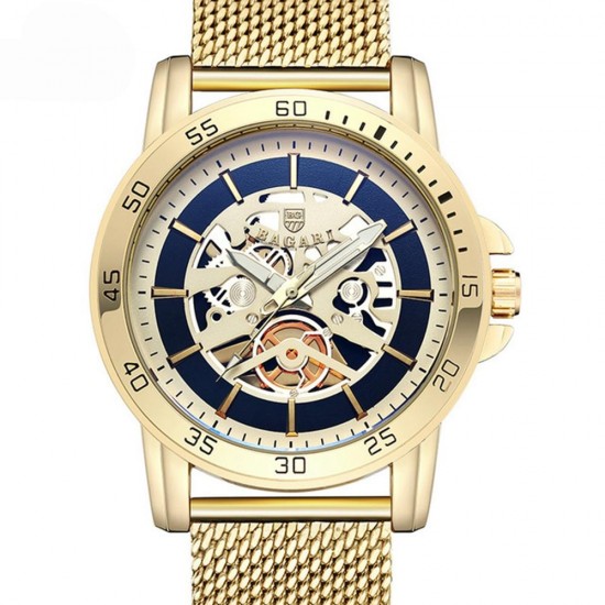 BAGARI 1688 Casual Style Mechanical Appearance Quartz Watches Mesh Steel Men Wrist Watch BAGARI 1688 Casual Style Mechanical Appearance Quartz Watches Mesh Steel Men Wrist Watch