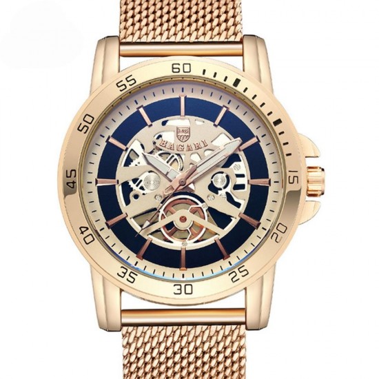 BAGARI 1688 Casual Style Mechanical Appearance Quartz Watches Mesh Steel Men Wrist Watch BAGARI 1688 Casual Style Mechanical Appearance Quartz Watches Mesh Steel Men Wrist Watch