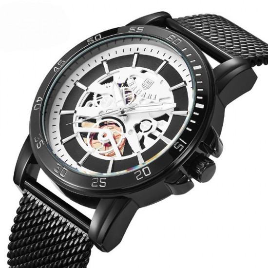 BAGARI 1688 Casual Style Mechanical Appearance Quartz Watches Mesh Steel Men Wrist Watch BAGARI 1688 Casual Style Mechanical Appearance Quartz Watches Mesh Steel Men Wrist Watch
