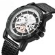 BAGARI 1688 Casual Style Mechanical Appearance Quartz Watches Mesh Steel Men Wrist Watch