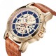 BAGARI 1688 Waterproof Leather Strap Quartz Watch Mechanical Appearance Sport Watch BAGARI 1688 Waterproof Leather Strap Quartz Watch Mechanical Appearance Sport Watch