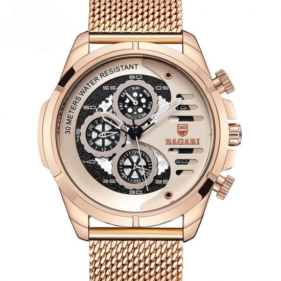 BAGARI 1802 Decorative Little Dials Quartz Watch Business Style Men Wrist Watch BAGARI 1802 Decorative Little Dials Quartz Watch Business Style Men Wrist Watch