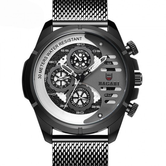 BAGARI 1802 Decorative Little Dials Quartz Watch Business Style Men Wrist Watch BAGARI 1802 Decorative Little Dials Quartz Watch Business Style Men Wrist Watch