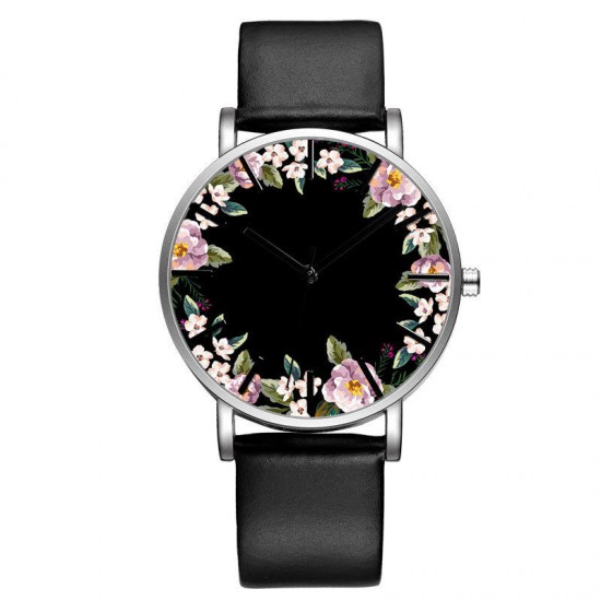 BAOSAILI B-9014 Unisex Wrist Watch Flower Picture Dial Display Quartz Watch