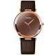 SINOBI 9393 Ultra Thin Unisex Wrist Watch Genuine Leather Strap Casual Style Quartz Watch