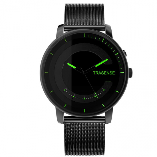TRASENSE H03-N Luminous Smart Quartz Watch Milanese Stainless Steel Strap Call Reminder Smart Watch