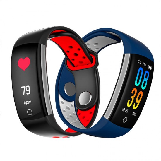 Q6 Smart Bracelet HR Blood Pressure Blood Oxygen Monitor 0.96 Color Screen Pedometer Smart Watch