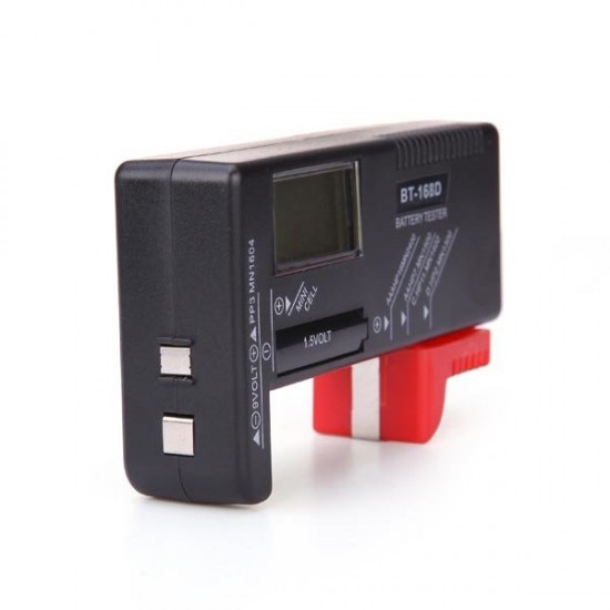 BT168 AA AAA C D 1.5V 9V Digital Button Battery Tester Meter