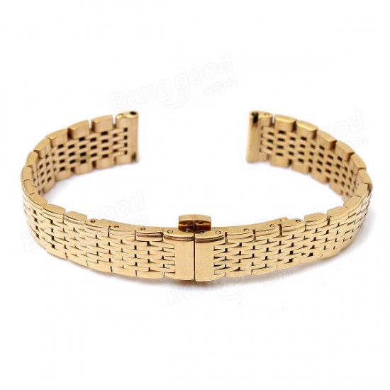 13mm Stainless Steel 9 Beads Double Buckle Watch Band