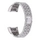 15mm Metal Watch Band High Quality 5 Rows Stainless Steel Strap Replacement for Fitbit Charge 2