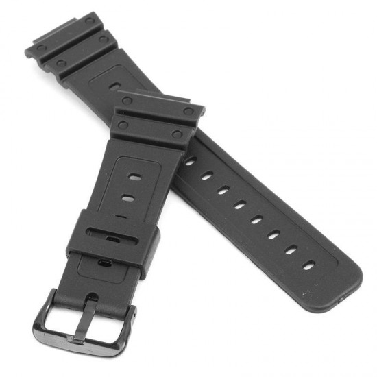 16mm Black Rubber Watch Band For CASIO G-Shock DW-6900 DW6600 With Buckle