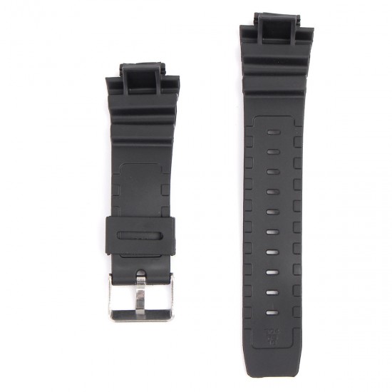 16mm Silicone Black Strap Watch Band Replacement with Pins for Casio G-Shock More Models