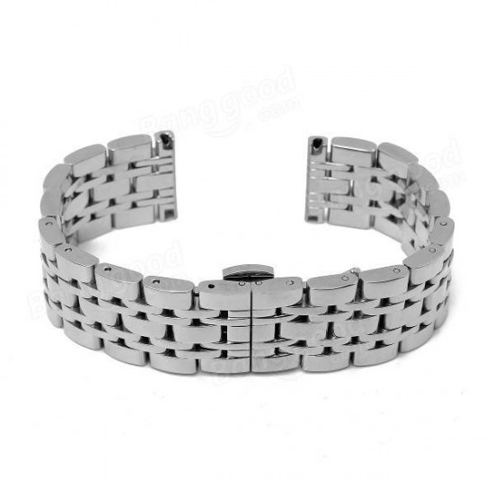 16mm Stainless 7 Beads Fold Buckle Watch Band