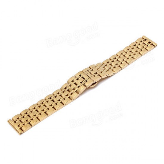 16mm Stainless 7 Beads Fold Buckle Watch Band