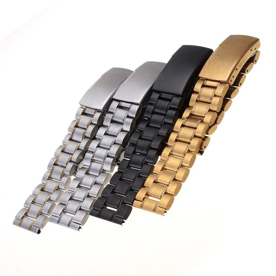 18-22mm Stainless Steel Strap Side Push Button Watch Band