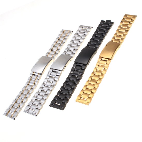 18-22mm Stainless Steel Strap Side Push Button Watch Band