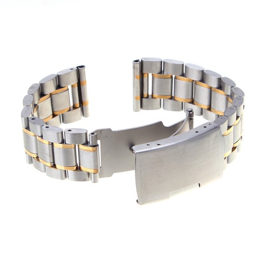 18-22mm Stainless Steel Strap Side Push Button Watch Band