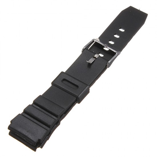 18mm Black Rubber Replacement Wrist Watch Band Strap