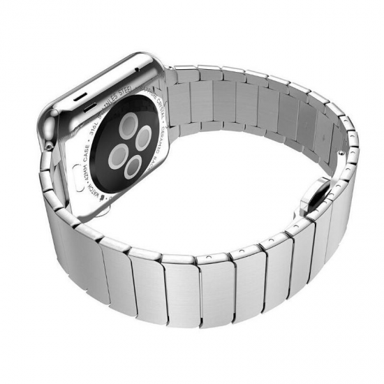 38mm Stainless Steel Watch Band Butterfly Double Hidden Clasp Watch Strap For Apple Watch