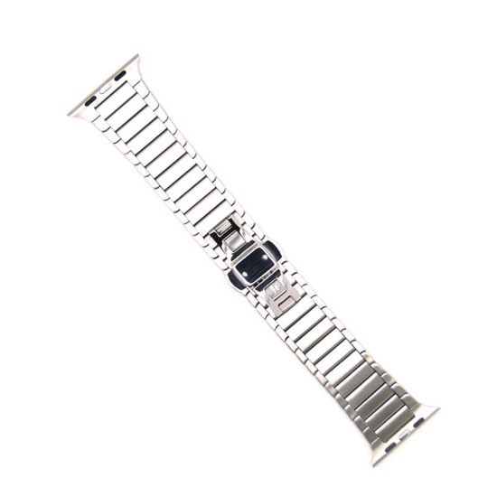 38mm Stainless Steel Watch Band Butterfly Double Hidden Clasp Watch Strap For Apple Watch