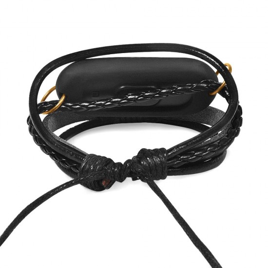 Leather Woven Bracelet Watch Band Replacement with TPU Case Cover for Xiaomi Miband 3 Leather Woven Bracelet Watch Band Replacement with TPU Case Cover for Xiaomi Miband 3