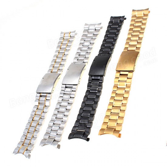 Stainless Steel Strap Side Push Button Buckle Watch Band Stainless Steel Strap Side Push Button Buckle Watch Band