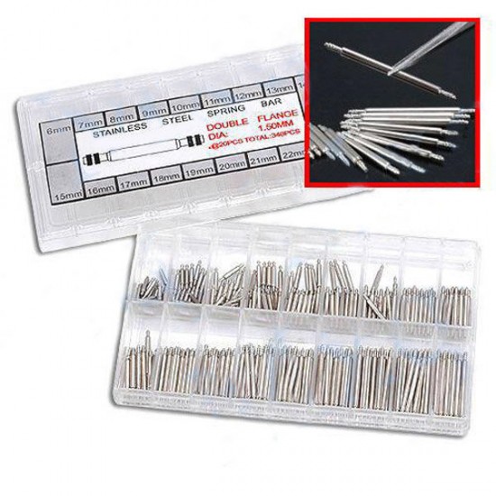 360 Pcs Watch Spring Bars & Link Pins 6 23mm Tools