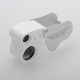 2 in 1 30x22mm 60x12mm Glass Magnifier LED Lens Loupe