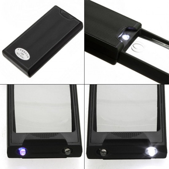 2.5X 45X Pull Out LED Pocket Magnifier Loupe