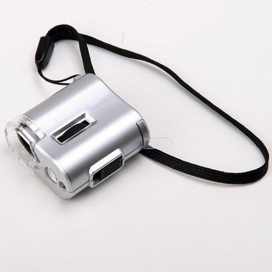 60X Microscope Loupe LED Light Magnifier Money Detector