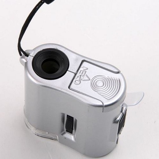 60X Microscope Loupe LED Light Magnifier Money Detector