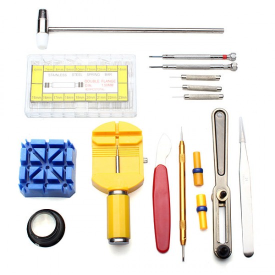 16pcs Link Spring Bar Remover Tweezer Repair Watch Tool Set