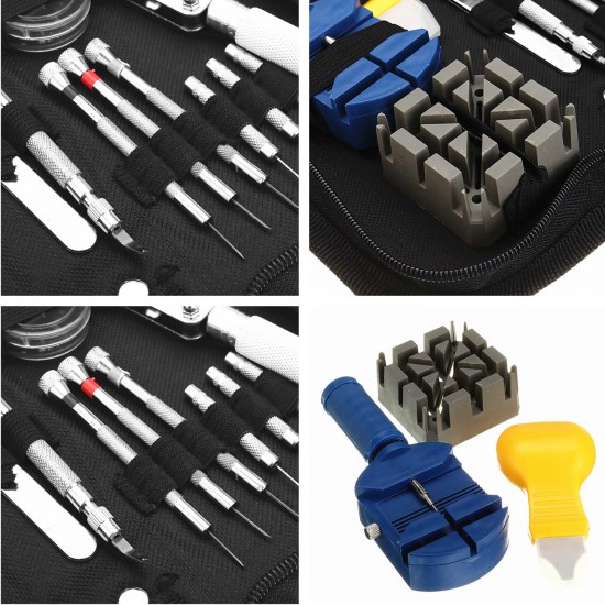 371pcs Watch Repair Tool Kit Watchmaker Opener Remover Spring Pin Bar With Case