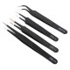 4pc Safe Non-magnetic Tip Anti-Static Tweezers Maintenance Nippers Tools Kit ESD