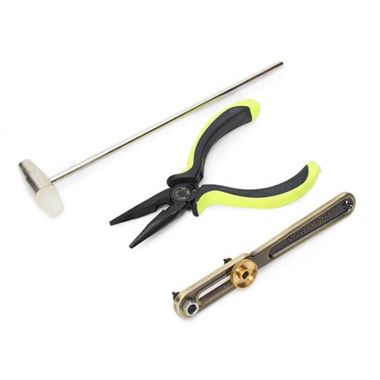 13 PCS Watch Repair Tool Kit Watch Case Opener Hammer Pliers Link Remover